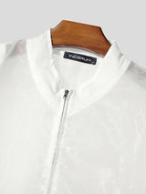 Men's Asymmetric Cutout Strap Stand Collar Cropped Waistcoat SKUL54771
