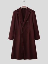 Men's Solid Color Waist-Defined Casual Coat SKUL28389