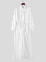 Men's Striped Casual Long Sleeve Jumpsuit SKUL34236