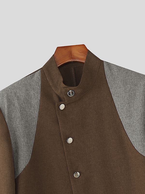 Men's Contrast Color Casual Two Pieces Outfit SKUL41380