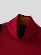 Men's Solid Color Turtleneck Slim Fit Cropped Tank SKUL21581