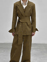 Men's Striped Tie Casual Two Pieces Outfit SKUL30460