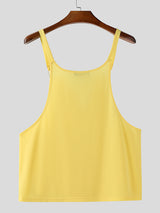 Mens Solid Color Loose Cowl Neck Tank SKUL18998