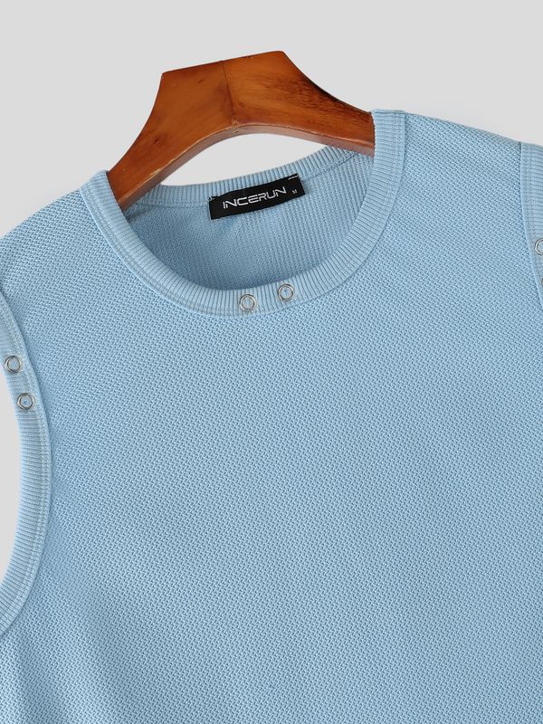 Men's American Vintage High-Street Waffle-Knit Fitted Muscle Tank SKUL71396