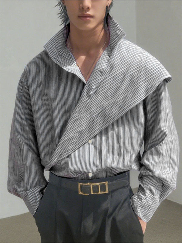 Men's Stripe Casual Long Sleeve Shirt SKUL28177