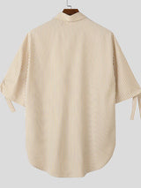 Men's Bow Tie Stripe Half Sleeve Shirt SKUL41034