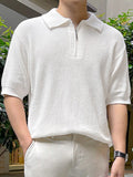 Mens Solid Knit Short Sleeve Golf Shirt SKUK48481