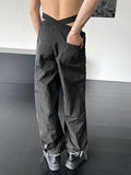 Mens Solid Cross Elastic Waist Drawcord Pants SKUK15245