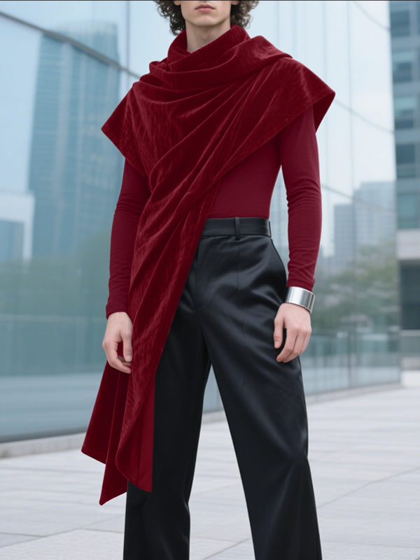 Men's Shawl Textured Long Sleeve T-Shirt SKUL29784