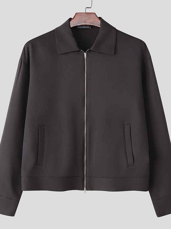 Men's Solid Color Casual Sleeve Jacket SKUL35227