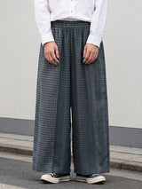 Men's Vintage Japanese Harajuku Multi-Pattern Plaid Stripe Wide Leg Pant SKUL62095