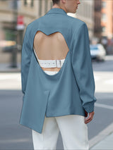 Men's Back Cutout Long Sleeve Blazer SKUL42558