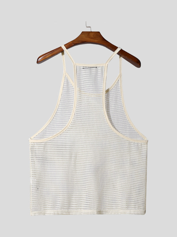 Mens Sheer Mesh Hollow-Out Casual Tank SKUL19806