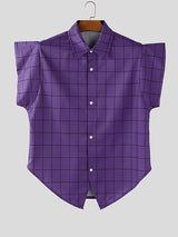 Men's Plaid Casual Sleeveless Shirt SKUL21346
