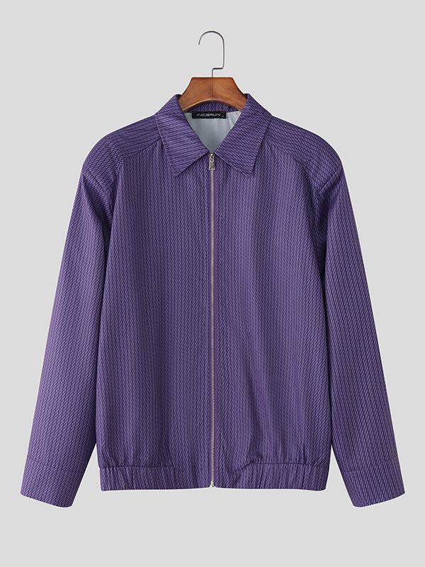 Men's Stripe Casual Long Sleeve Jacket SKUL42650