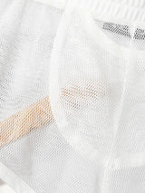 Men's Sexy Lounge Sheer Mesh Contrast Binding Dolphin Hem Bulge Pouch Mini Length Short SKUL83193