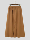 Mens Solid Split Elastic Waist Skirt SKUK31049
