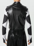 Mens Cutout Buckle Design Faux Leather Waistcoat SKUK32365