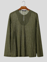 Men's Textured Knit Long Sleeve T-Shirt SKUL29652