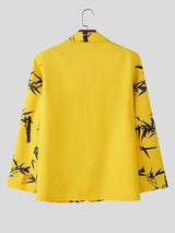 Men's Bamboo Print Long Sleeve Blazer SKUL37521