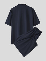 Men's Urban Smart Casual Henley Collar Two Pieces Outfit SKUL74894