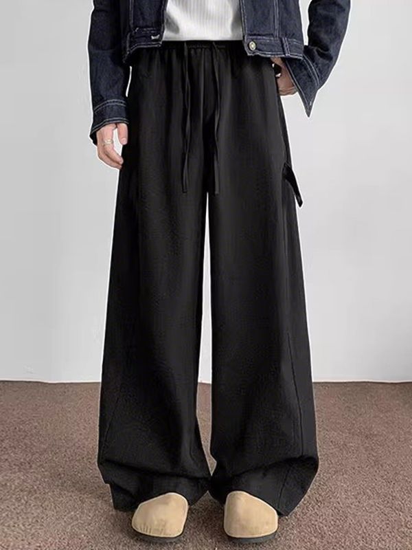 Men's Solid Textured Wide Leg Casual Pant SKUL35121