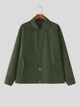 Men's Solid Color Loose Long Sleeve Jacket SKUL42406