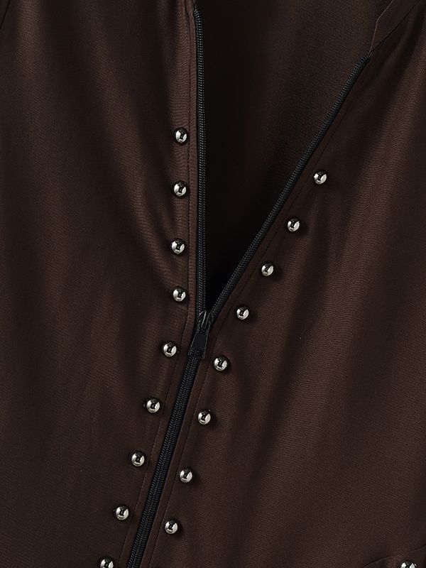 Men's Deconstructed Bead Patchwork Long Sleeve T Shirt SKUL31954