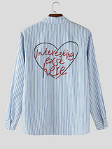 Men's Stripe Casual Long Sleeve Shirt SKUL27342