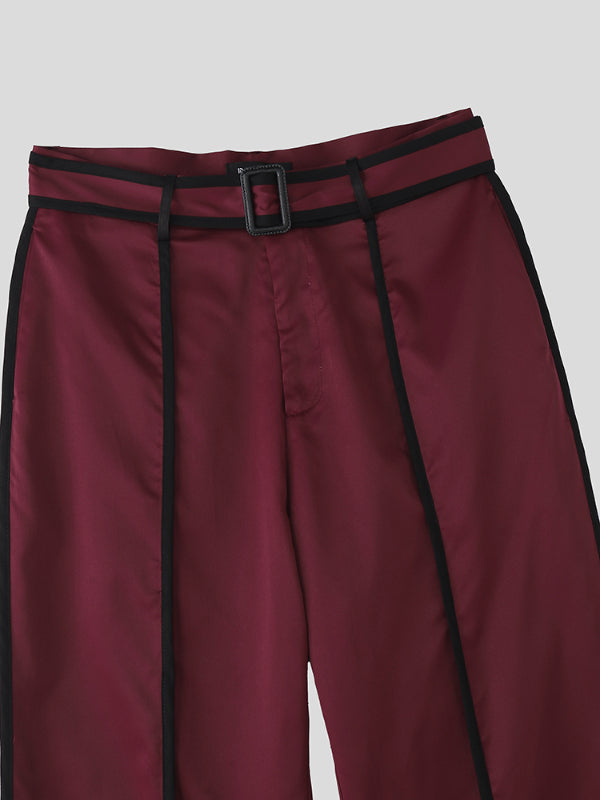 Men's Striped Colorblock Cropped Two Pieces Outfit SKUL24580