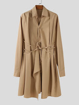 Men's Deconstructed Loose Drawstring Long Sleeve Shirt SKUL37534