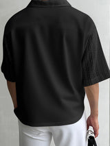 Men's Knit Hollow Short Sleeve Shirt SKUL04301