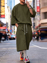 Men's Urban Streetwear Casual Daily Oversized Drop-Shoulder Two Pieces Outfit SKUL83190