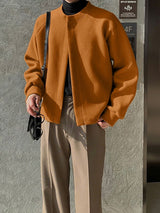 Men's Solid Color Loose Versatile Long Sleeve Cardigan SKUL37704