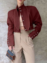 Men's Deconstructed Contrast Stitch Long Sleeve Jacket SKUL32849