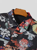 Mens Floral Print Lace Tie Side Shirt SKUK43025