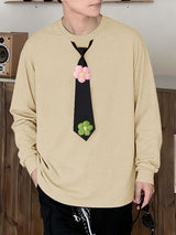 Men's 3D Floral Decor Knit Long Sleeve T-Shirt SKUL39786