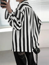 Men's Striped Textured Long Sleeve Shirt SKUL32789