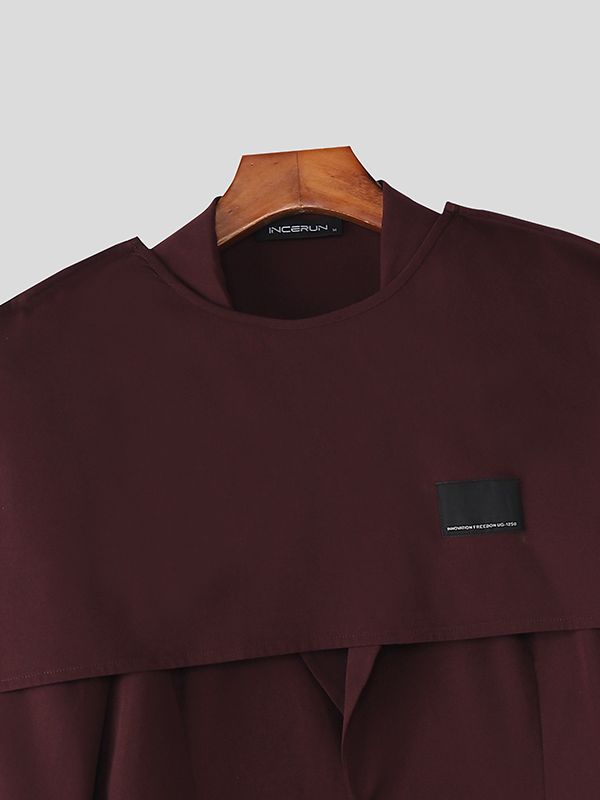 Men's Deconstructed Solid Color Cape Patchwork Casual Blazer SKUL37686