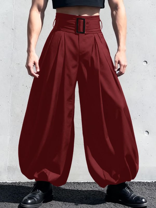 Men's Solid Color Oversized High Waist Pant SKUL50080