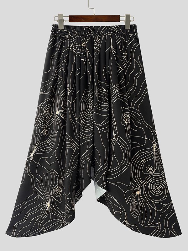 Men's Ripple Print Design Skirt SKUL48791