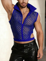 Men's Sheer Mesh Side Cutout Tank SKUL46528
