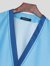 Men's Deconstructed Contrast Line Printed Long Sleeve Cardigan SKUL40106