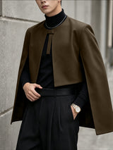 Men's Avant-Garde Aristocratic Cropped Cape Blazer SKUL79659