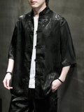 Mens Chinese Style Frog Button Dragon Jacquard Shirt SKUK11786