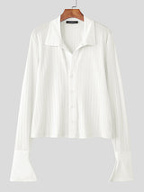 Men's Solid Textured Flared Long Sleeve Cardigan SKUL27437