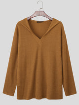 Men's Knit Textured Pullover Long Sleeve Sweater SKUL28247