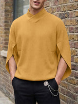 Men's Casual Knit Textured Ribbed 3/4 Length Sleeve T-shirt SKUL51725