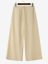 Men's Casual Daily Wear Pleated Drawstring Loose Casual Wide Leg Pant SKUL68403
