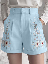 Men's Elegant Vintage Floral Print High Waist  Short SKUL65046